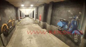 Pintura Mural 3d Parking Profundidad 300x100000